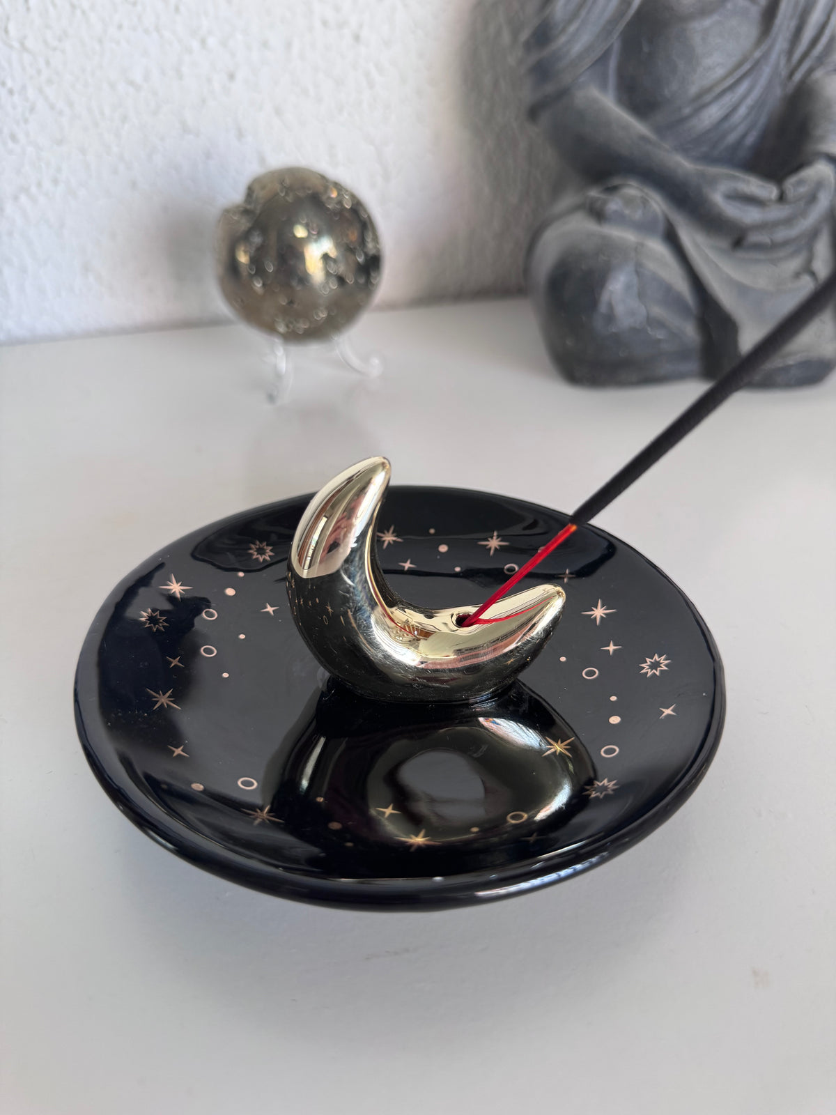Mondsichel Räucherstäbchenhalter - Gold