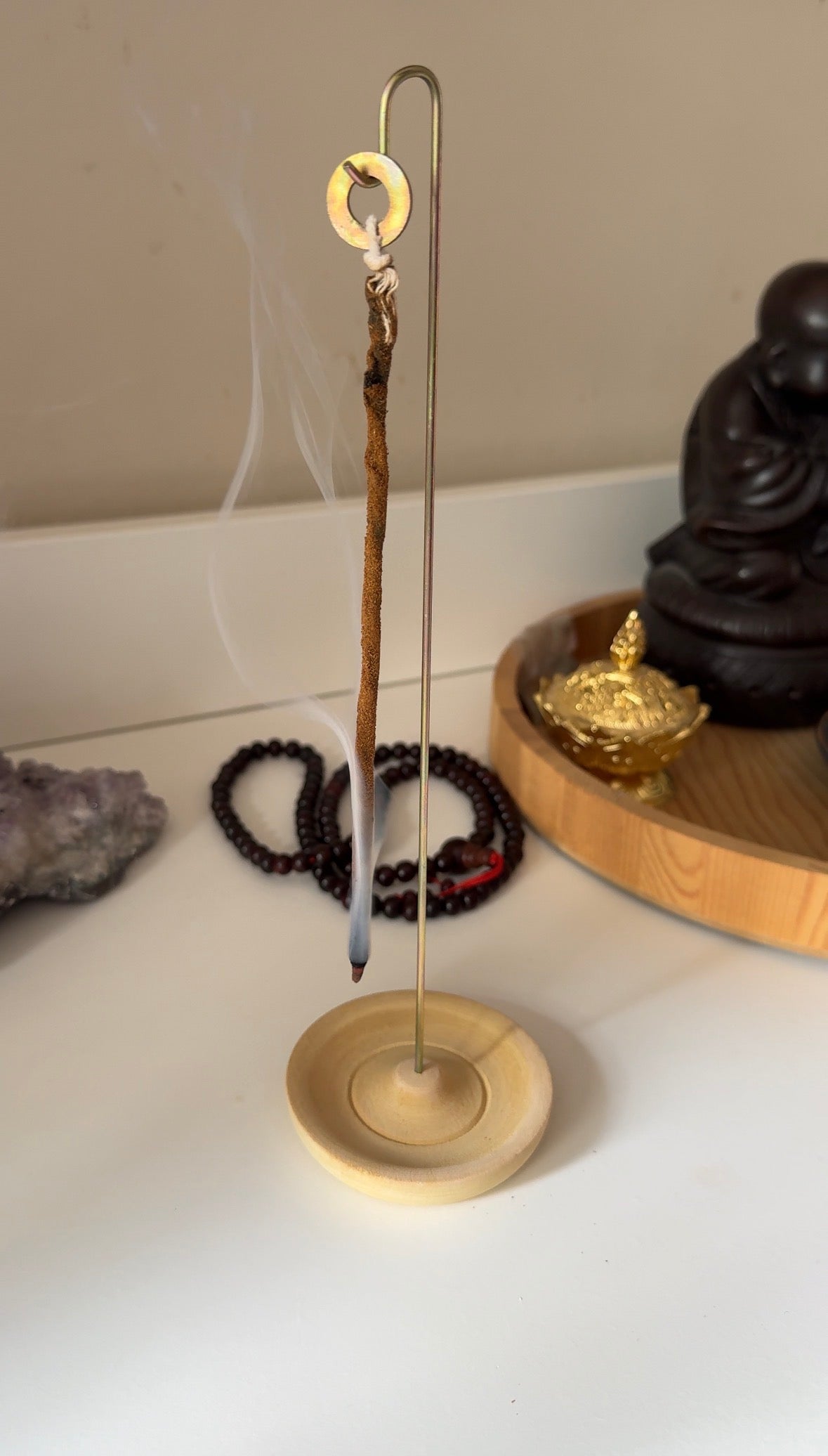 Green Tree - Tibet Räucherseil mit Halter- Tibetan Meditating Herbs